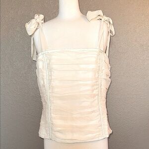 Randolph Duke Cream Ruched Bustier